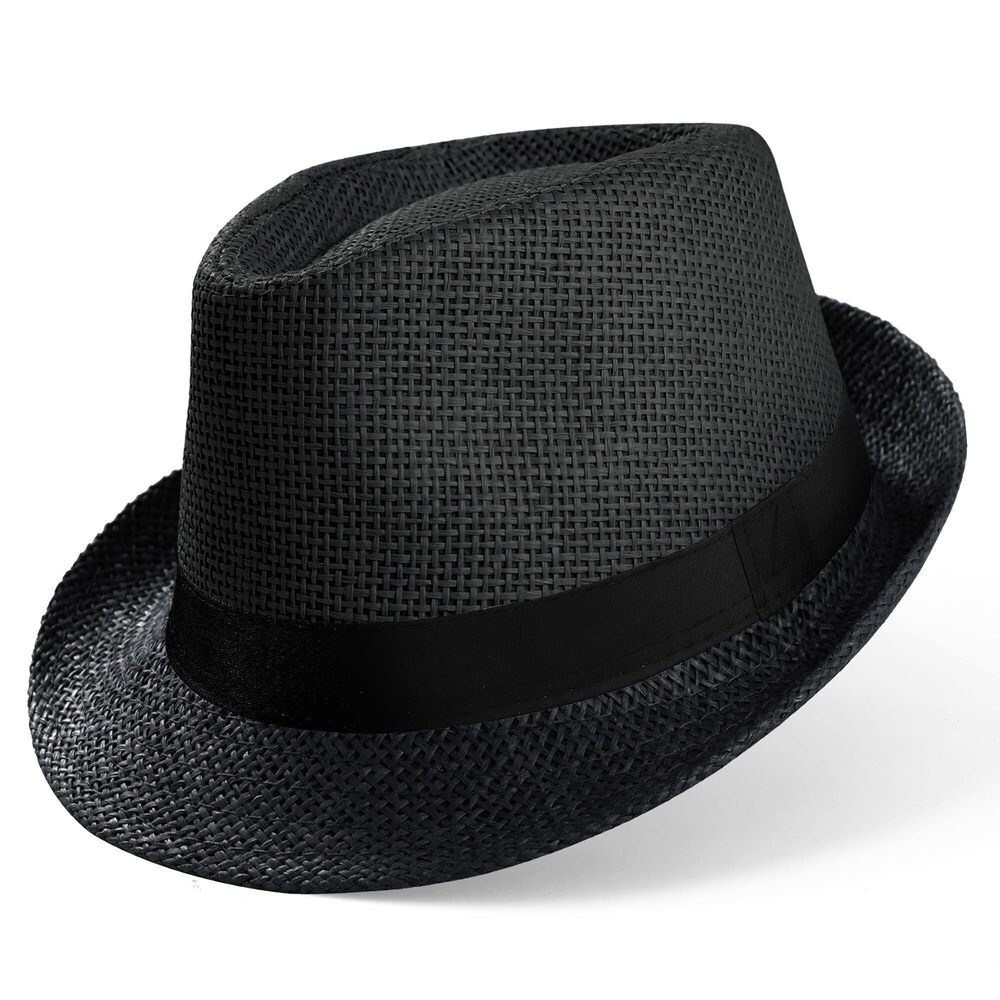 2763 Straw Trilby Fedora Hat -1920s Felt Panama Hat Short Brim Summer Cap